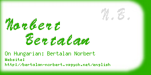 norbert bertalan business card